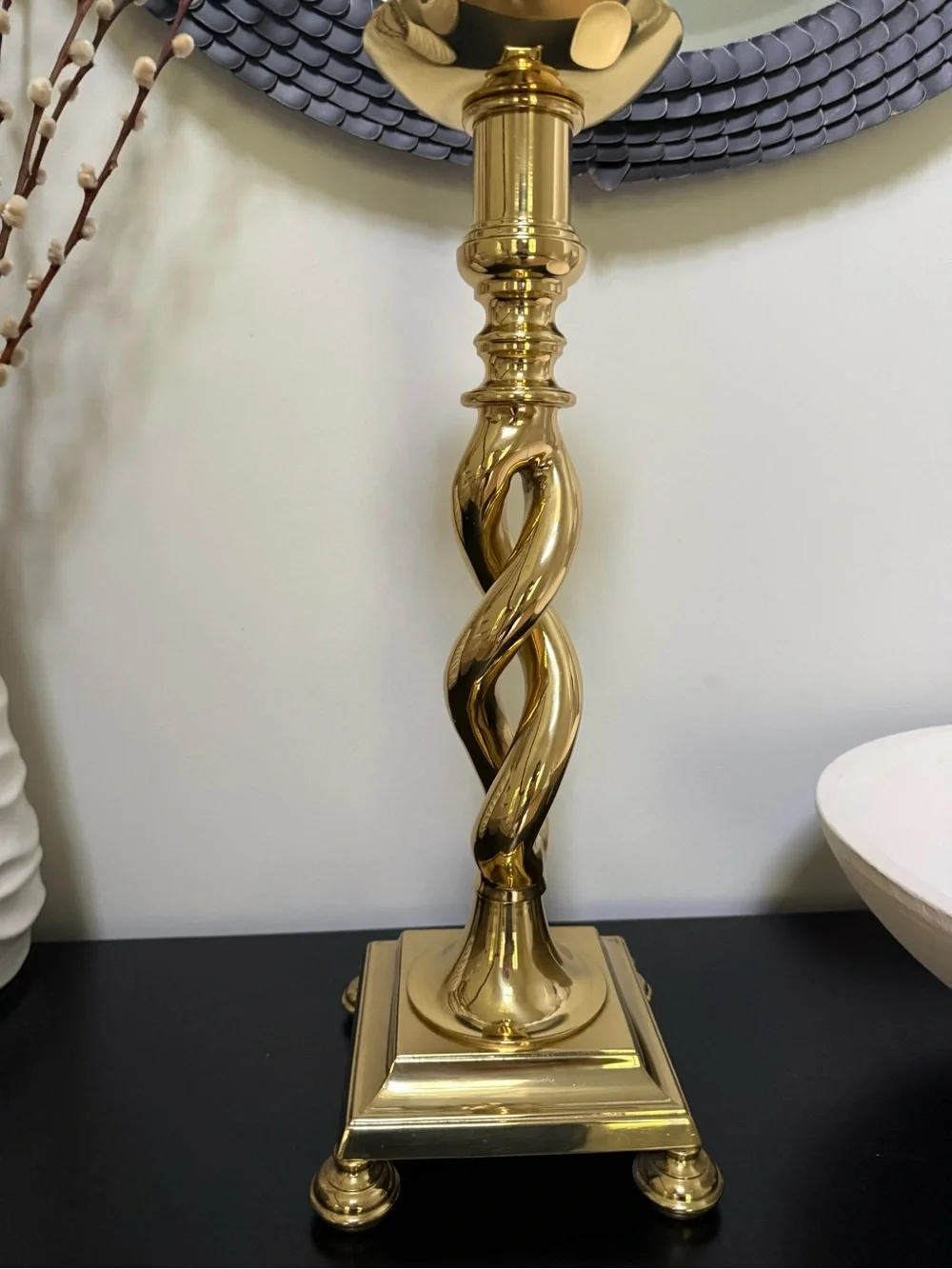 MCM vintage Brass Barley Twist Candle Holder